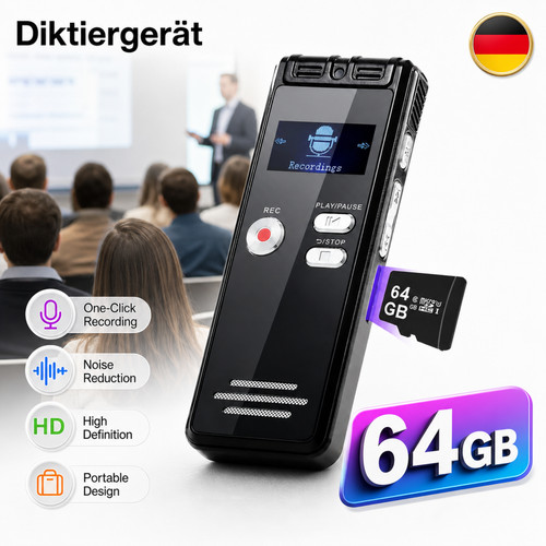 Diktiergerät 64gb mini - 64gb,