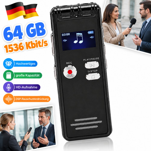 64gb digitales diktiergerät - 64gb,