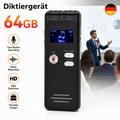 Mini diktiergerät 64gb - mini,